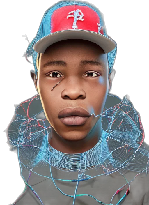 face, jacket, hat, concept art, 3d render, photorealistic, cartoon, colourful transparent PNG cut-out