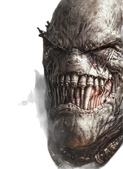 face, concept art, photorealistic, comic book art transparent PNG cut-out