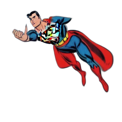 comic book art, cartoon, concept art, pixel art, comicbook, cover, superman, fighting transparent PNG cut-out
