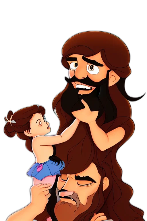 cartoon, concept art, long, haired transparent PNG cut-out