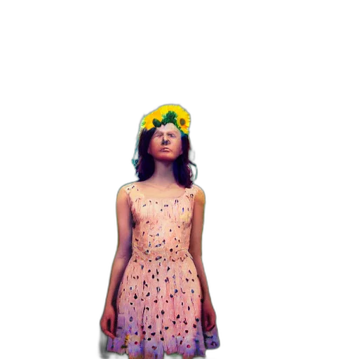 dress, crown, pixel art, photorealistic, 3d render, concept art, pastel, colorful transparent PNG cut-out