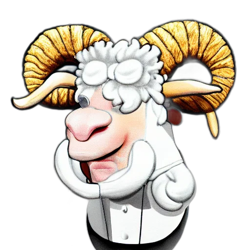 staff, pixel art, portrait, chef, gordon, ramsay, ram, sheep transparent PNG cut-out