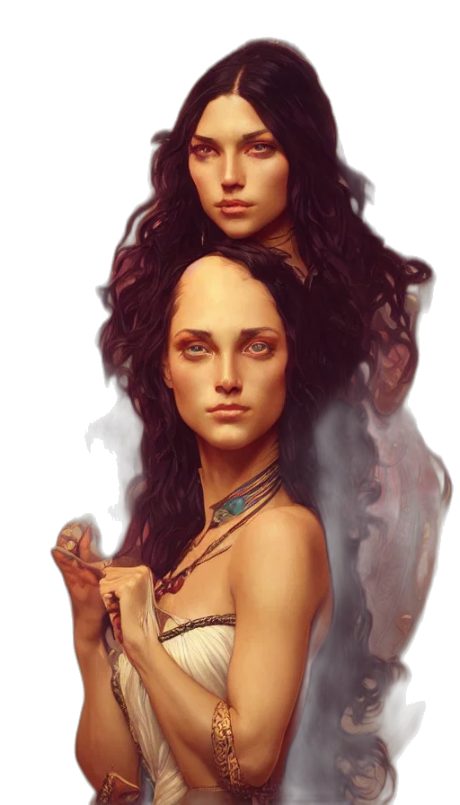 face, fantasy art, concept art, photorealistic transparent PNG cut-out
