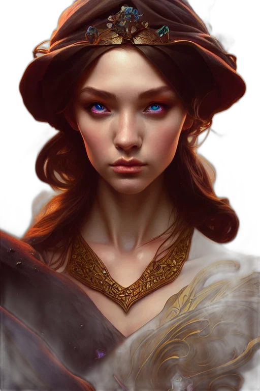 face, crown, jewelry, fantasy art, concept art, photorealistic, comic book art, red transparent PNG cut-out