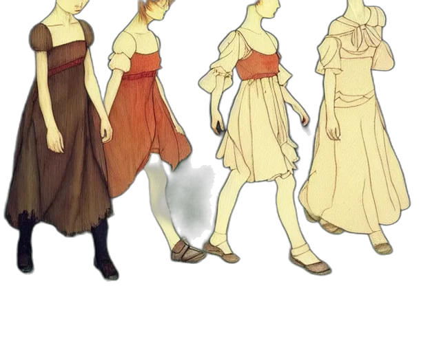 dress, staff, concept art, 3d render transparent PNG cut-out