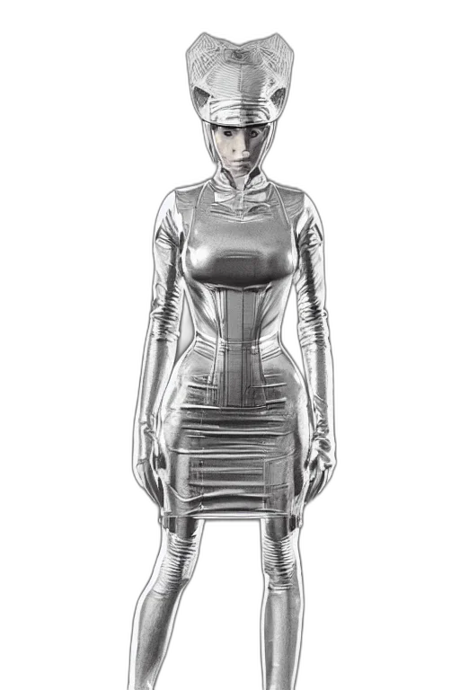 robot, dress, jewelry, cyberpunk transparent PNG cut-out