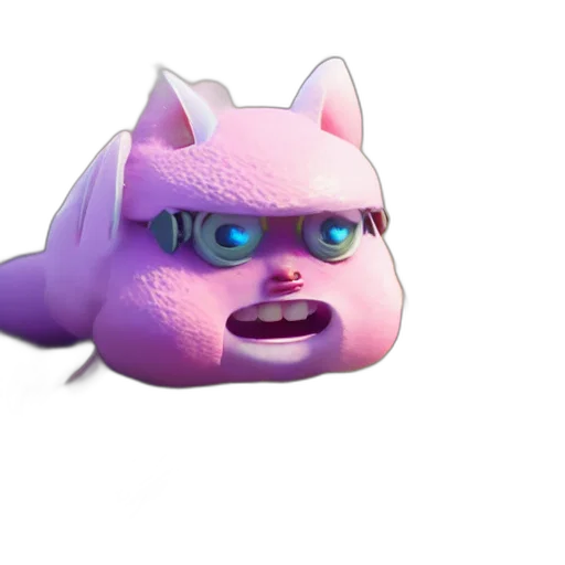 creature, animal, face, mask, 3d render, concept art, vaporwave, photorealistic transparent PNG cut-out