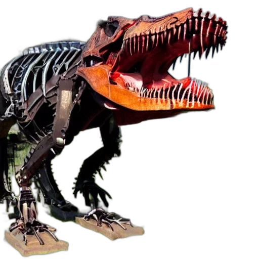 animal, creature, dragon, weapon, 3d render, concept art, mechanical, tyrannosaurus transparent PNG cut-out