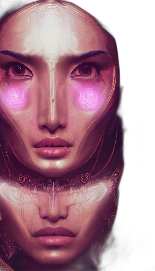 face, mask, robot, cyberpunk transparent PNG cut-out