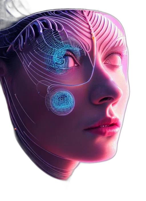 robot, face, mask, cyberpunk transparent PNG cut-out