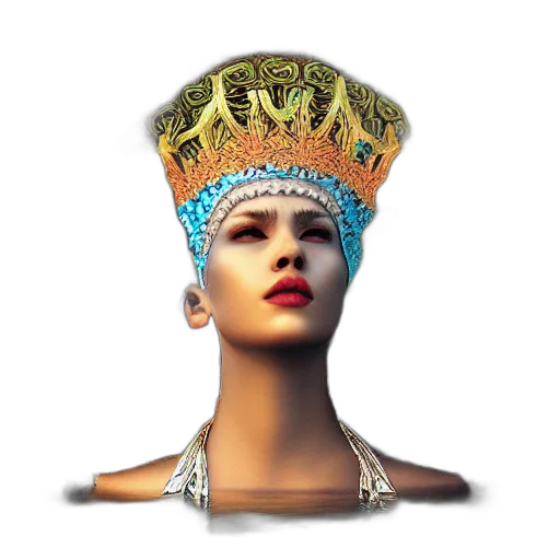 crown, jewelry, mask, hat, 3d render, photorealistic, concept art, fantasy art transparent PNG cut-out