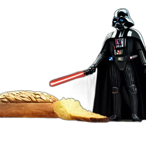 food, photorealistic, photograph, darth, vader, using, lightsaber, slice transparent PNG cut-out
