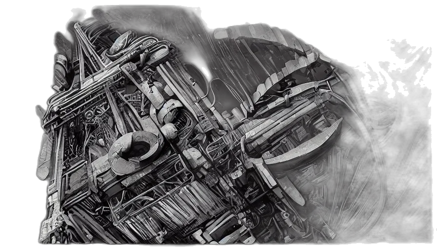 car, robot, weapon, concept art, pencil sketch, comic book art, cyberpunk, outer space transparent PNG cut-out