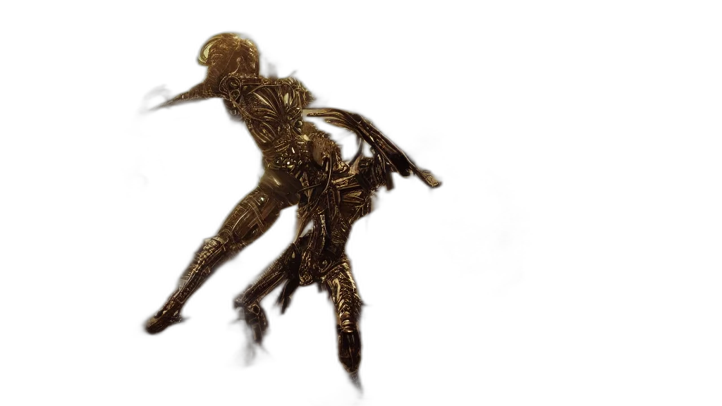 creature, dragon, hair, staff transparent PNG cut-out