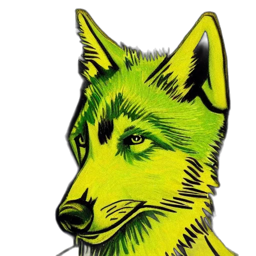 animal, staff, fantasy art, comic book art, concept art, photorealistic, green, neon transparent PNG cut-out