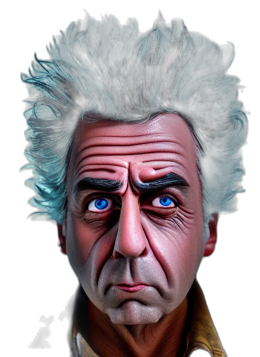 face, hair, staff, photorealistic transparent PNG cut-out