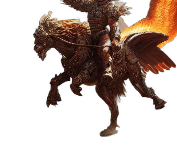 dragon, sword, fantasy art, concept art, portrait, arnold, schwarzenegger, riding transparent PNG cut-out