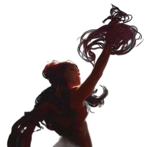 hair, staff, dress, crown transparent PNG cut-out