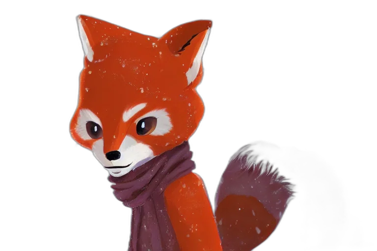 animal, staff, concept art, fantasy art, watercolor, 3d render, snow, red transparent PNG cut-out