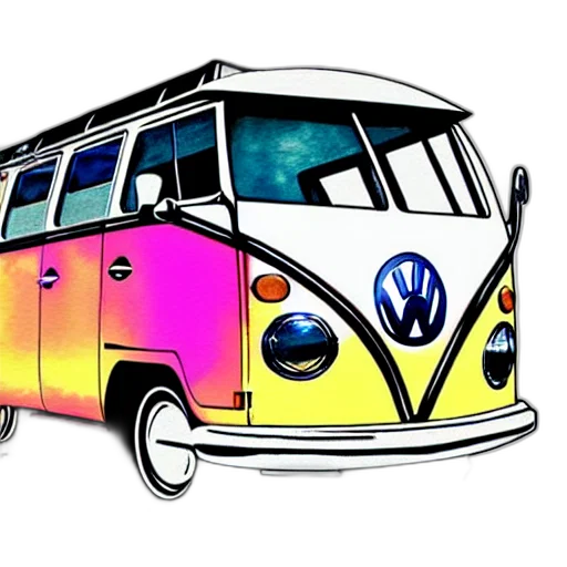 car, cartoon, concept art, watercolor, 3d render, fisheye, perspective, caricature transparent PNG cut-out