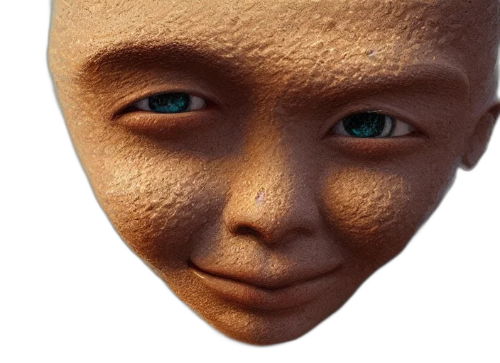 face, mask, robot, creature, 3d render, photorealistic, concept art, vaporwave transparent PNG cut-out