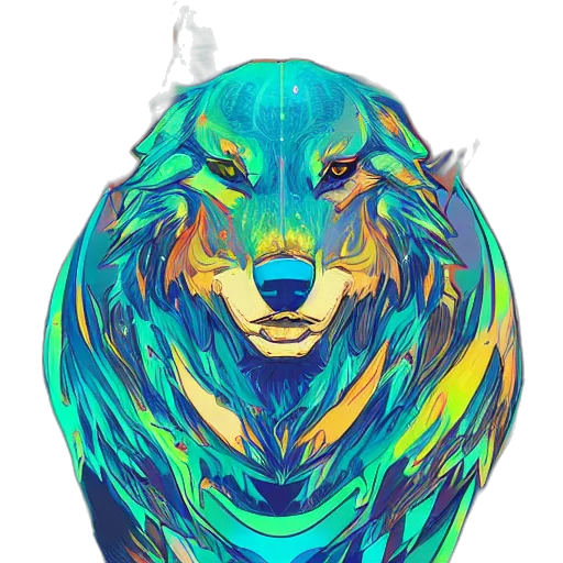 mask, face, creature, animal, fantasy art, vaporwave, concept art, watercolor transparent PNG cut-out