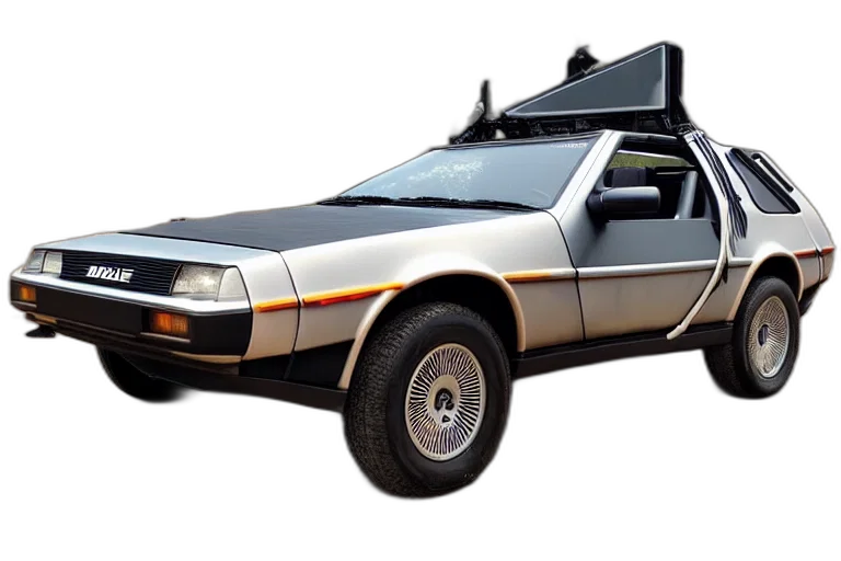 car, robot, concept art, delorean transparent PNG cut-out