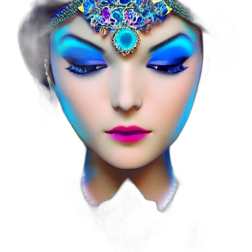 crown, jewelry, mask, hat, photorealistic, fantasy art, 3d render, vaporwave transparent PNG cut-out
