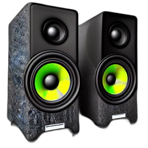 3d render, photorealistic, large, speakers transparent PNG cut-out