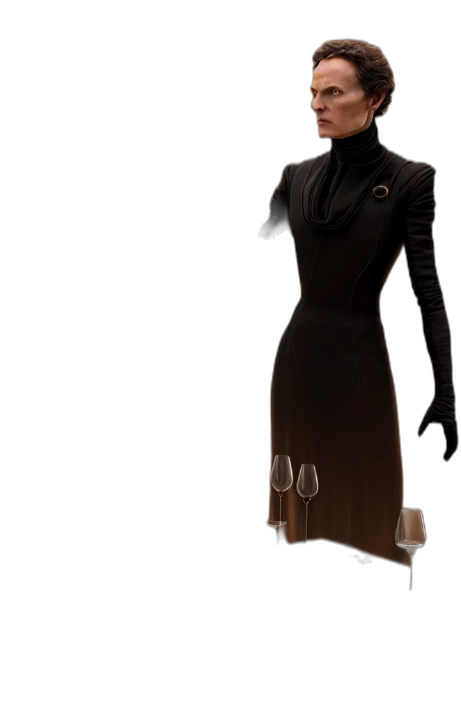 dress, staff, jacket, concept art, 3d render, photorealistic, fantasy art, dark transparent PNG cut-out
