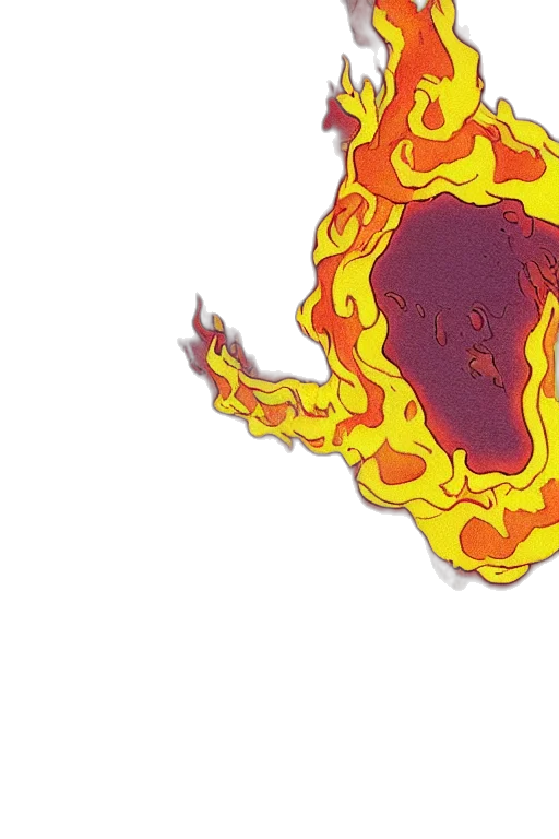dragon, comic book art, concept art, fire, squidward, firebending, outside, susnset transparent PNG cut-out
