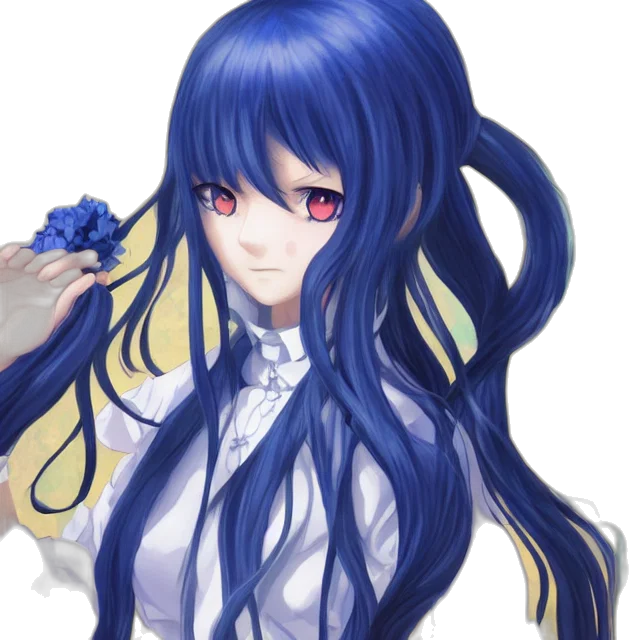 flower, staff, hair, face transparent PNG cut-out
