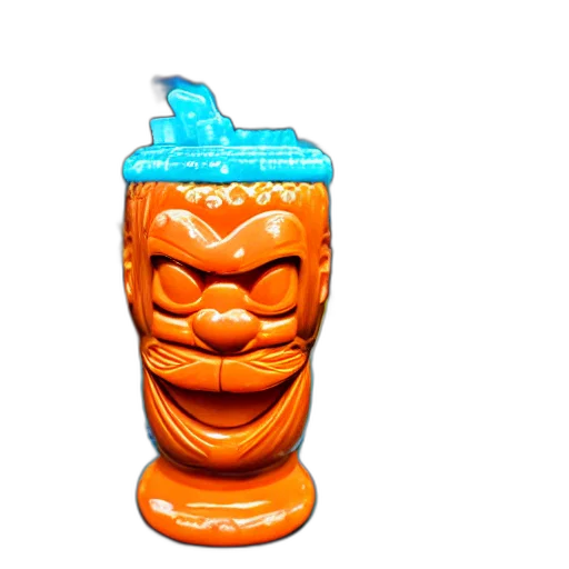 bottle, 3d render, vaporwave, closeup, photorealistic, photograph, glossy, orange transparent PNG cut-out