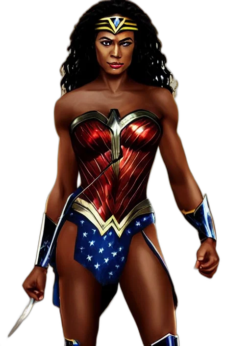 comic book art, concept art, fantasy art, cartoon, beautiful, african, american, wonder transparent PNG cut-out