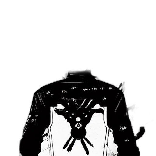 jacket, robot, weapon, staff transparent PNG cut-out