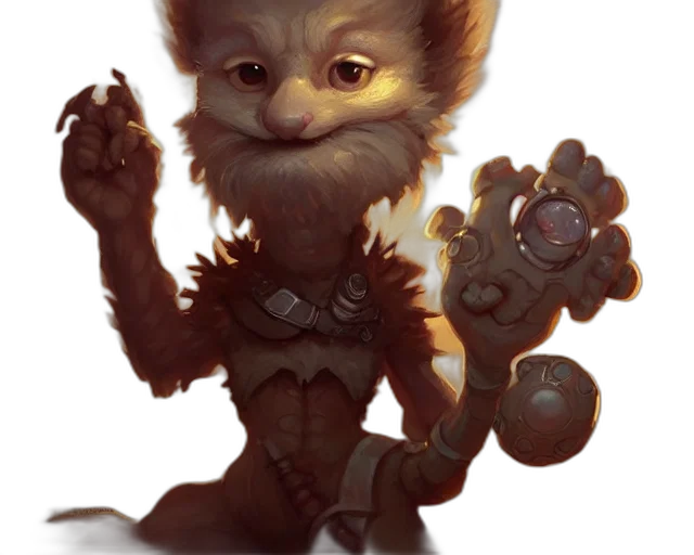 staff, creature, animal, fantasy art, concept art, 3d render, photorealistic, cute transparent PNG cut-out