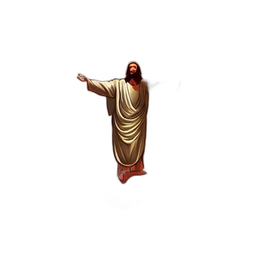 pixel art, 3d render, concept art, jesus transparent PNG cut-out