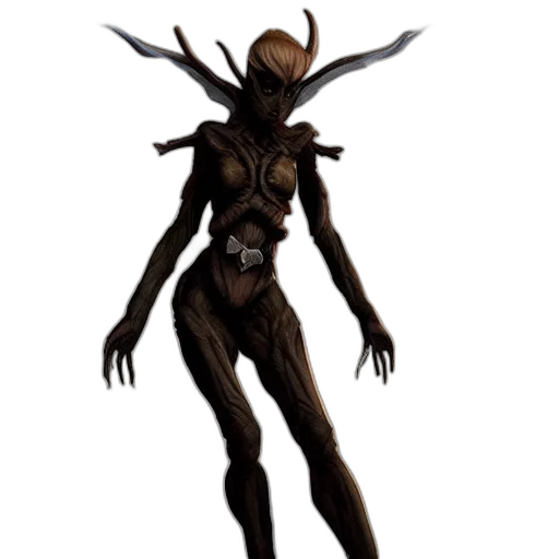 creature, staff, mask, robot, concept art, 3d render, fantasy art, dark transparent PNG cut-out