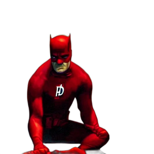 comic book art, concept art, 3d render, photorealistic, red, daredevil, painting, alex transparent PNG cut-out