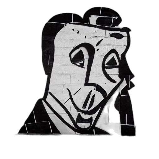 face, mask, jacket, robot, cartoon, comic book art, concept art, graffiti transparent PNG cut-out