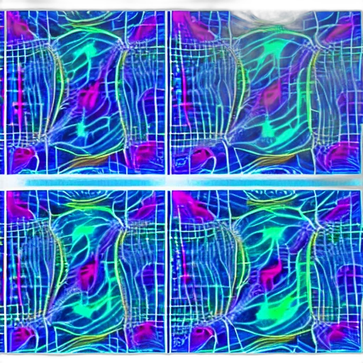 vaporwave, neon, blue, vivid, visualization, backpropagation transparent PNG cut-out