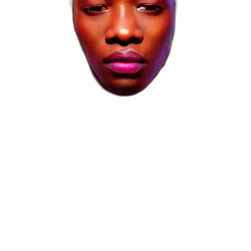 face, mask, hat, crown, photorealistic, 3d render, vaporwave, concept art transparent PNG cut-out