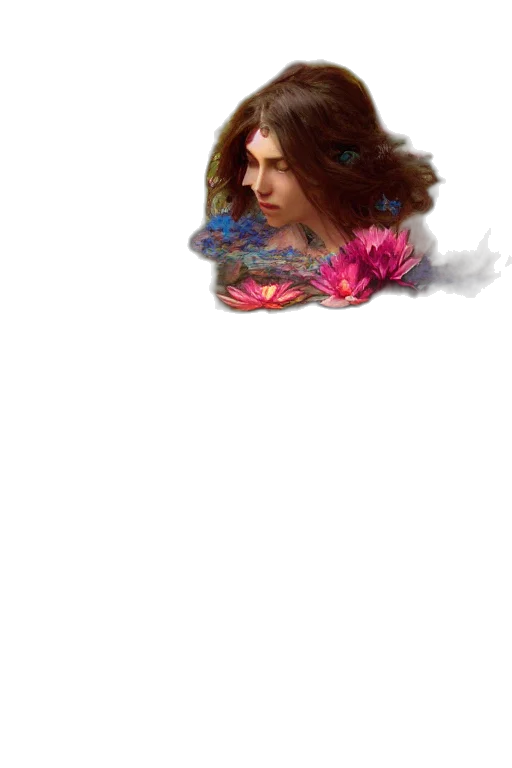 hair, flower, face, crown transparent PNG cut-out