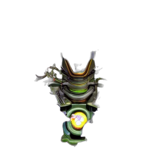 robot, weapon, mask, crown, 3d render, concept art, fantasy art, pixel art transparent PNG cut-out