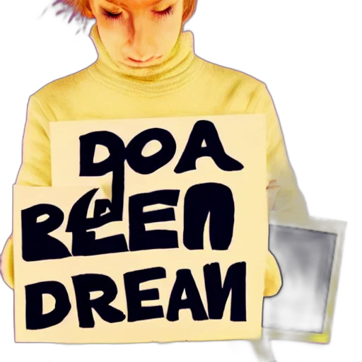 jacket, concept art, vaporwave, 3d render, watercolor, cat, holding, sign transparent PNG cut-out