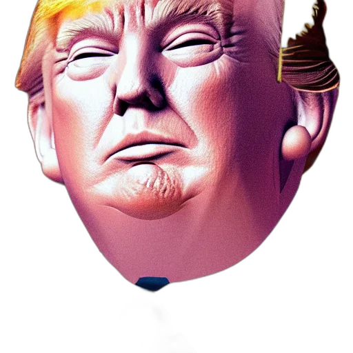 mask, hat, crown, face, 3d render, photorealistic, concept art, vaporwave transparent PNG cut-out