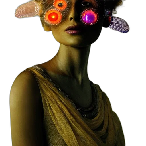 mask, jewelry, face, creature, cyberpunk, concept art, photorealistic, fantasy art transparent PNG cut-out