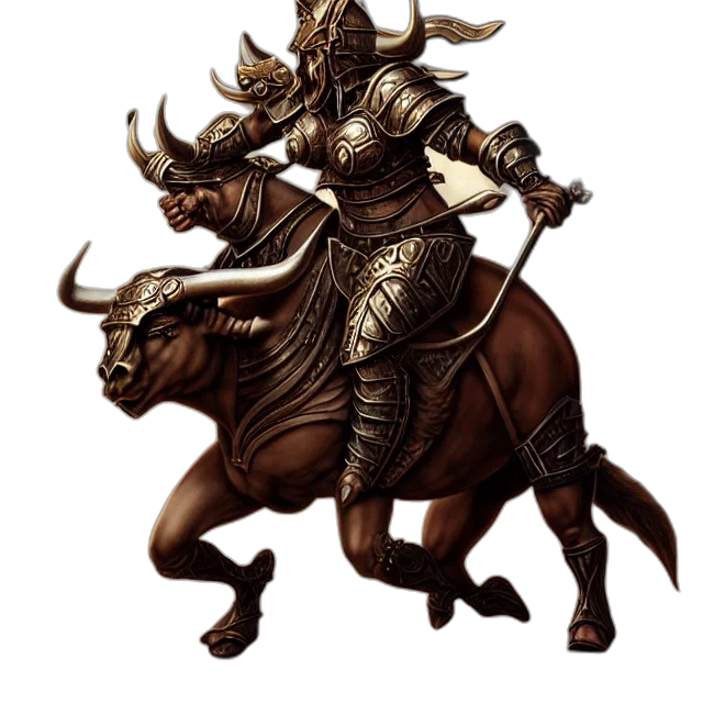 dragon, concept art, fantasy art, 3d render, photorealistic, dark, armoured, minotaur transparent PNG cut-out