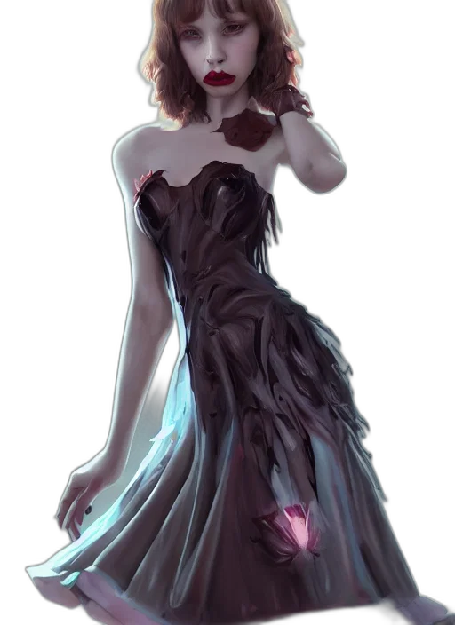 dress, creature, crown, staff transparent PNG cut-out