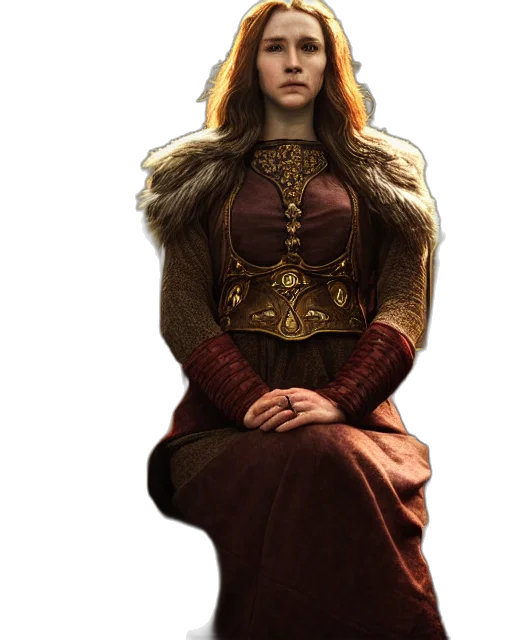 crown, dress, staff, dragon transparent PNG cut-out
